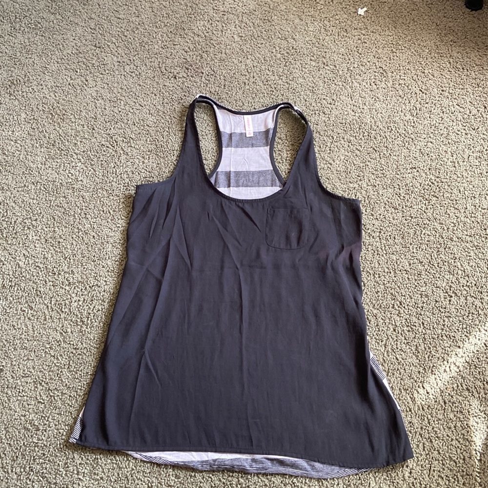 Flowy black racer back tank top